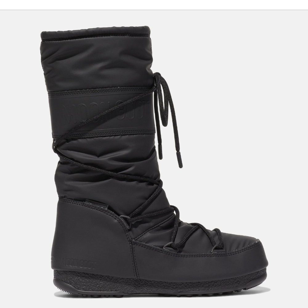 Moon Boot Protecht Hi-Top Black Rubber Boots, Brand New In Box